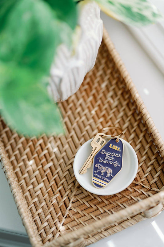 LSU Enamel Keychain, Collegiate