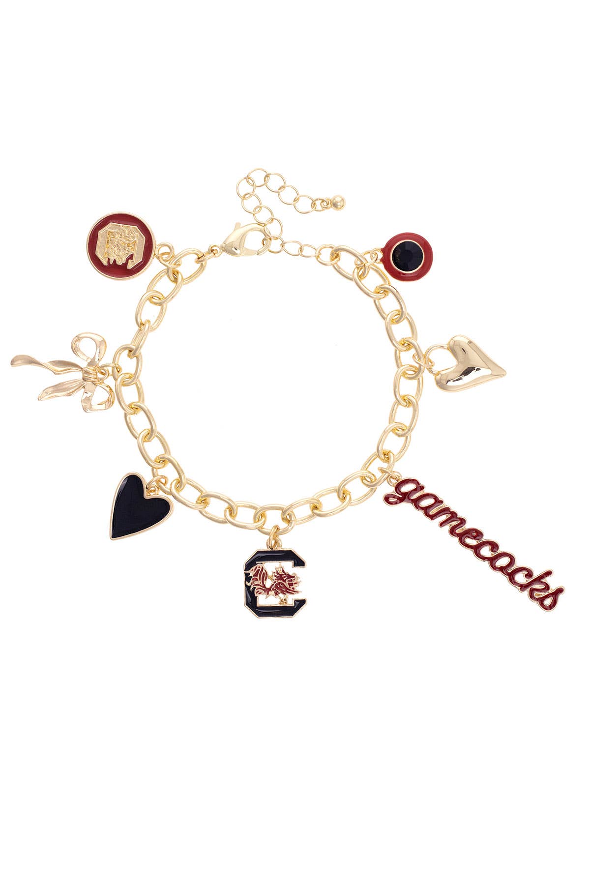 South Carolina Gamecocks Enamel Icons Charm Bracelet