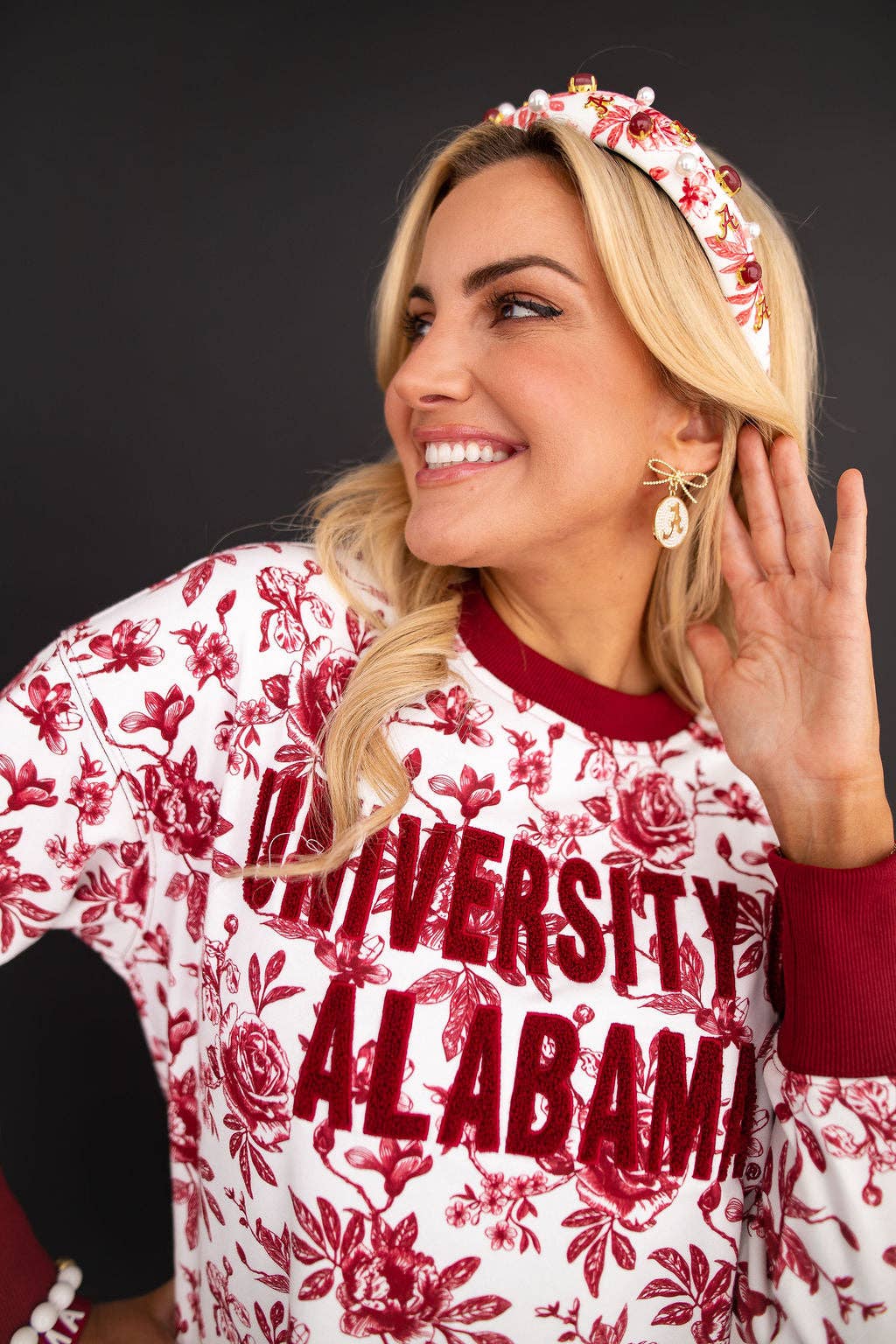 Alabama Floral Toile Logo Headband PRE-ORDER (Est. Ship 9/9)