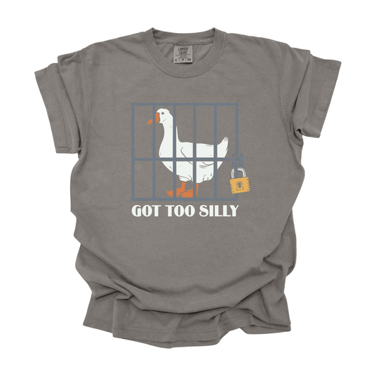 Wholesale Goose Got too silly Graphic Tee - Heather Charcoal Tee