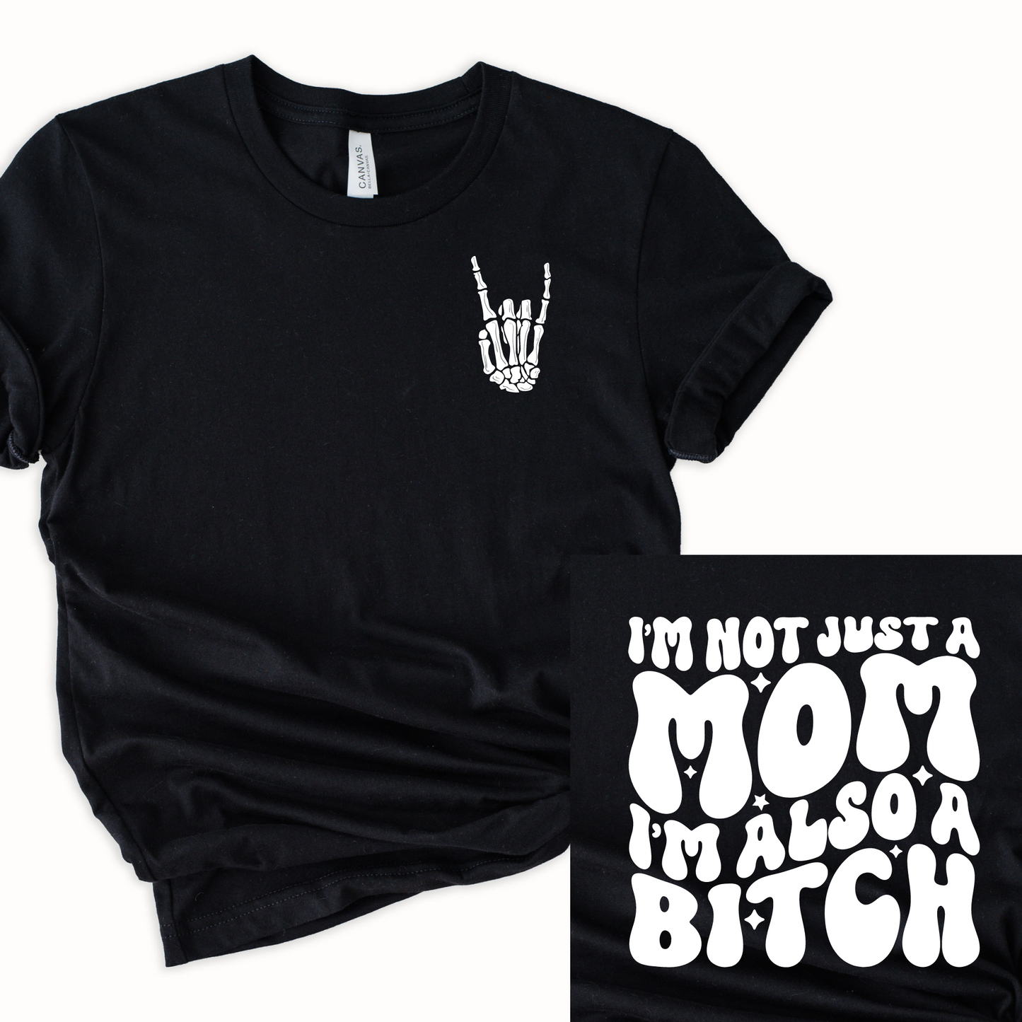 Wholesale I'm not just a mom Graphic Tee - Black Tee