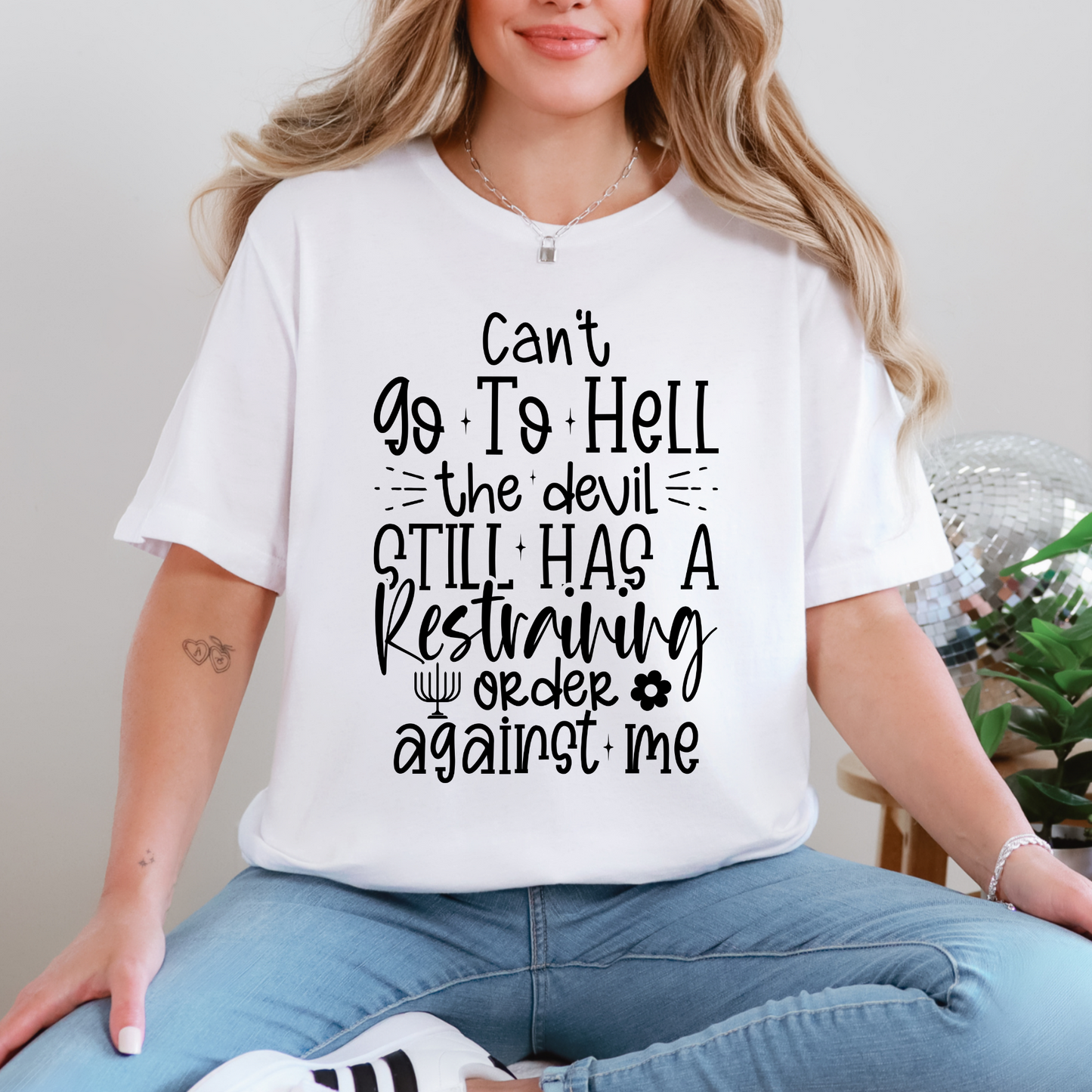 Wholesale Can't Go to Hell Graphic Tee - White Tee
