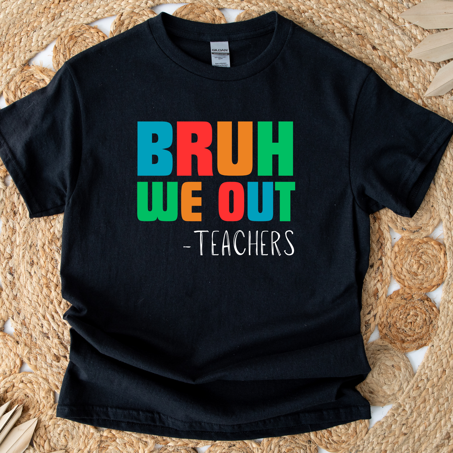 Wholesale Bruh We Out Graphic Tee - Black Tee