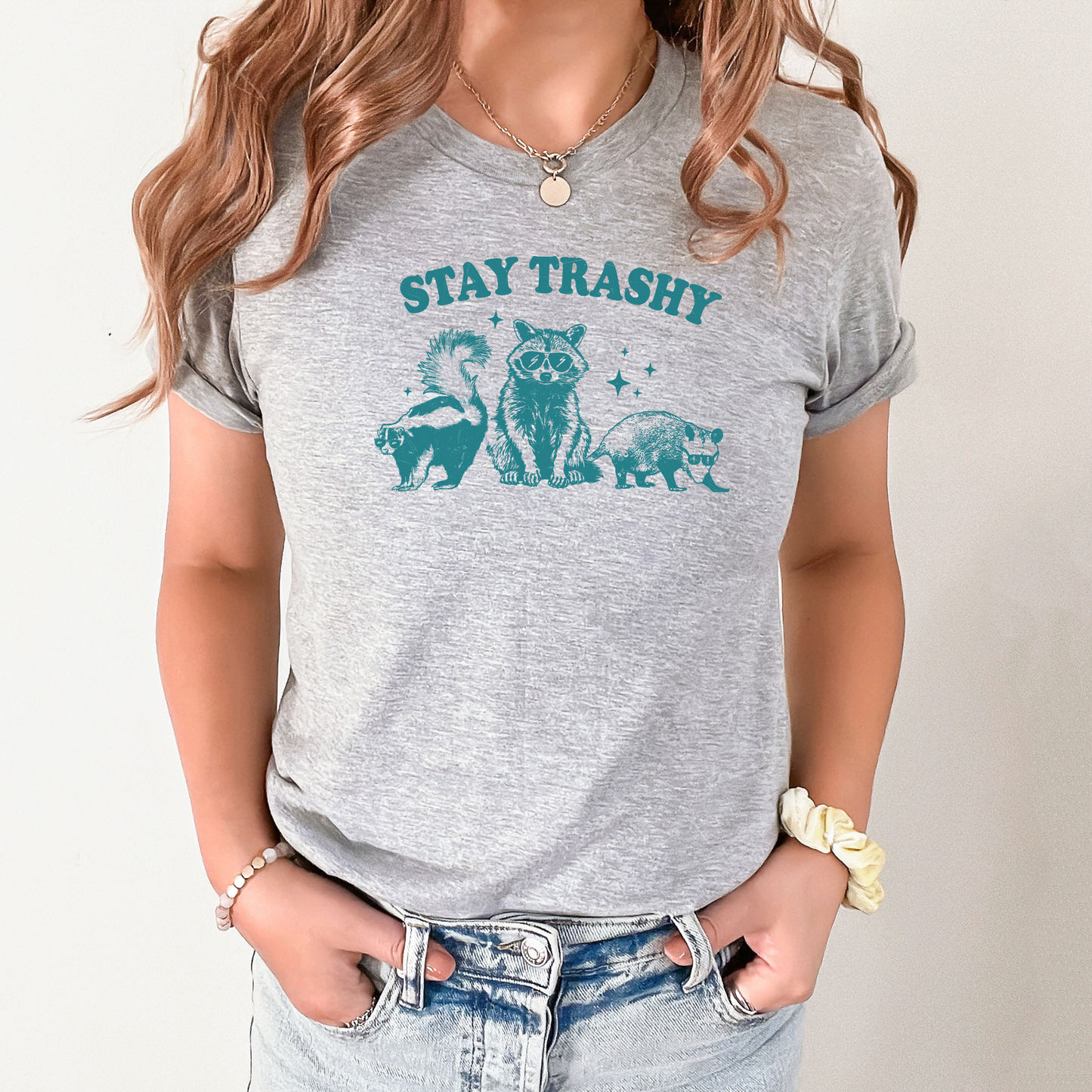 Wholesale Stay Trashy Graphic Tee - Black Tee