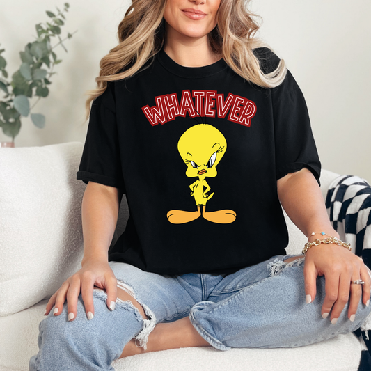 Wholesale Whatever Tweety Graphic Tee - Black Tee