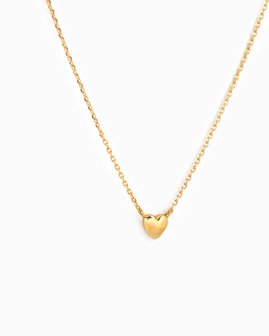 Tiny Puffy Heart Pendant Necklace