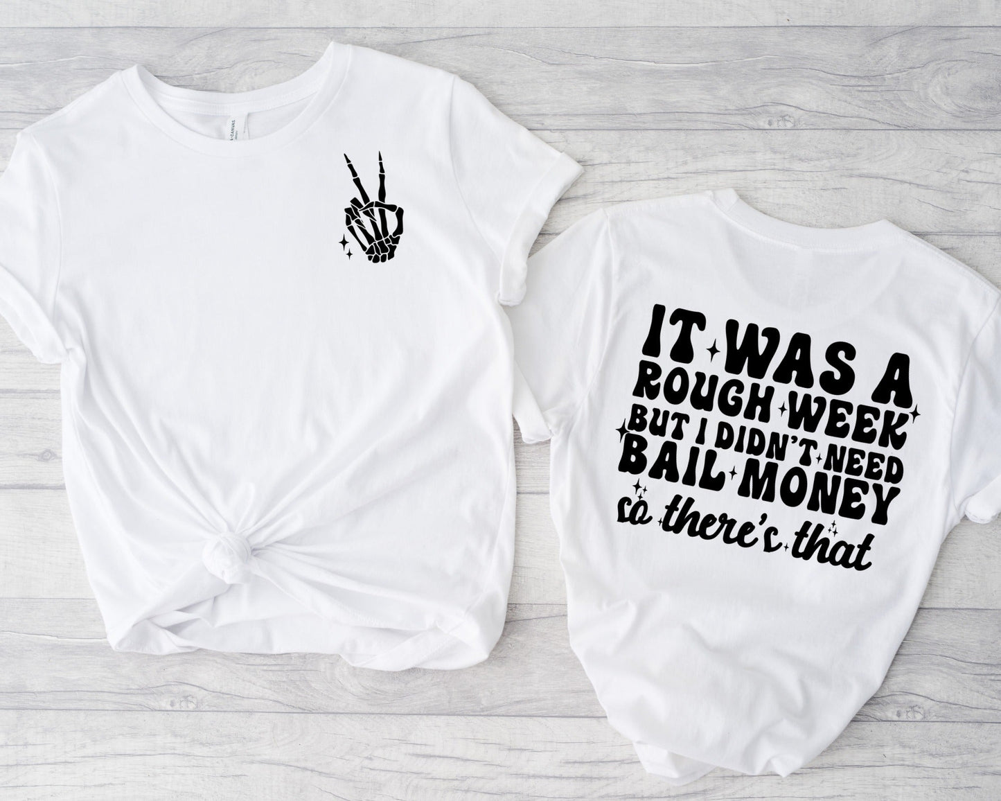 Wholesale Bail Money Graphic Tee - White