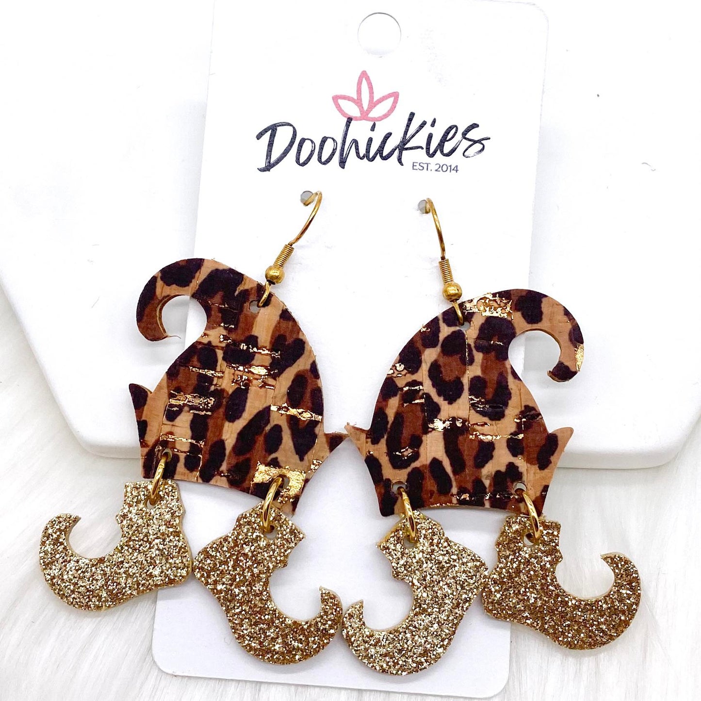 2" Glitzy Elf Dangles  - Christmas Earrings