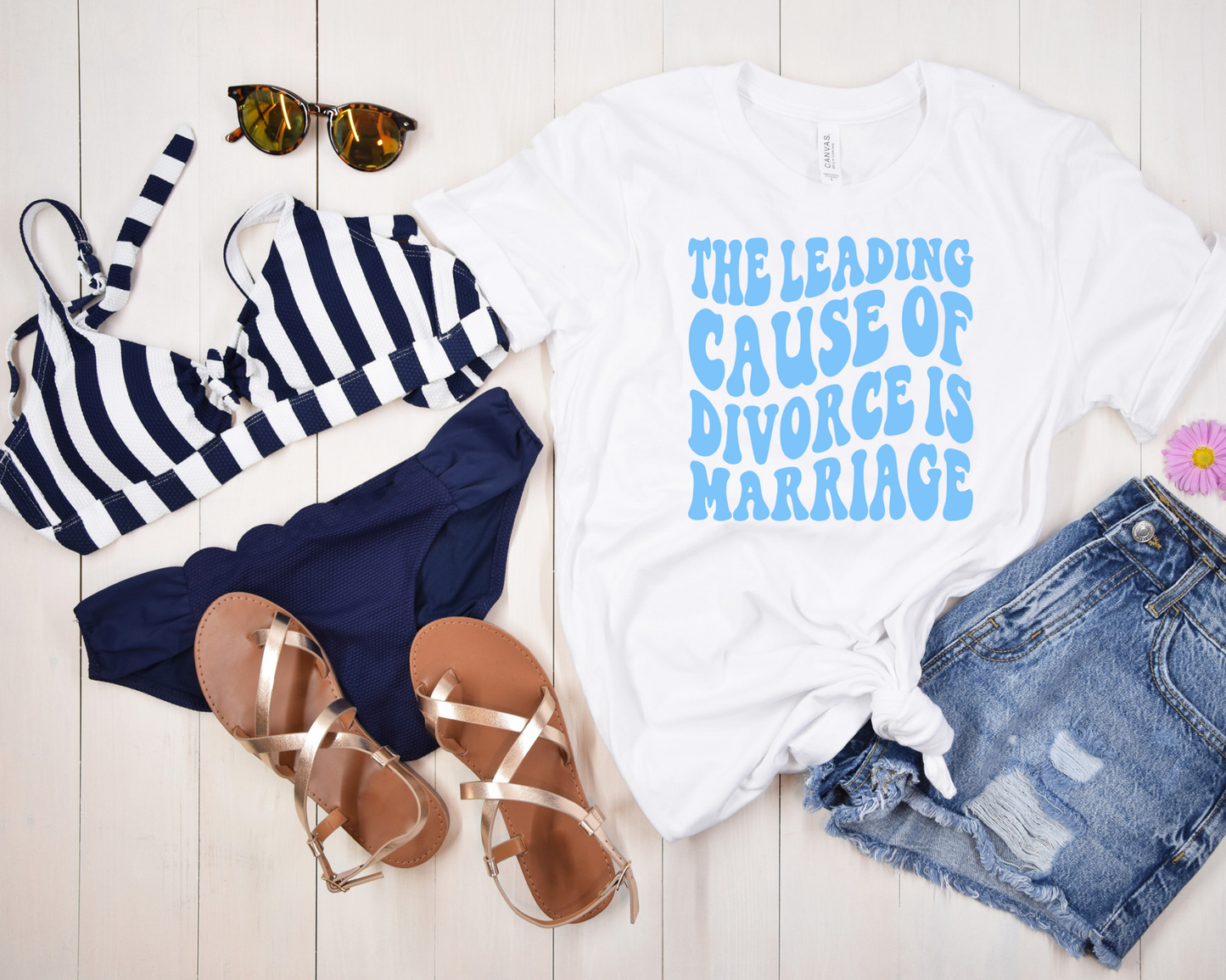 Wholesale Leading cause of divorce Graphic Tee - White Tee