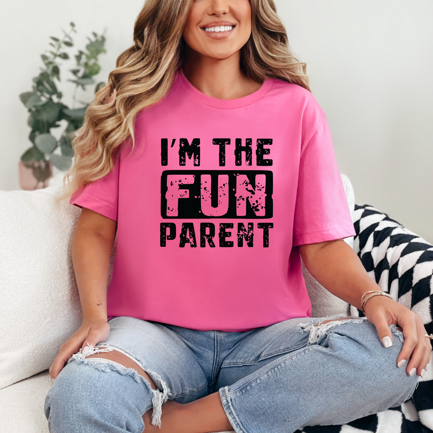 Wholesale Fun Parent Graphic Tee - Heather Forest Tee