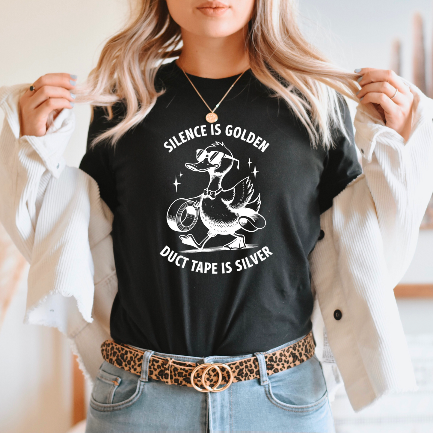Wholesale Silence is golden Graphic Tee - Black Tee
