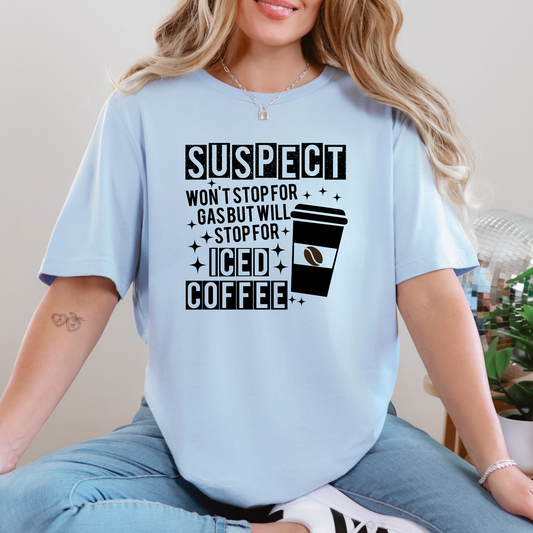 Wholesale Suspect Iced Coffee Graphic Tee - Deep Teal Tee