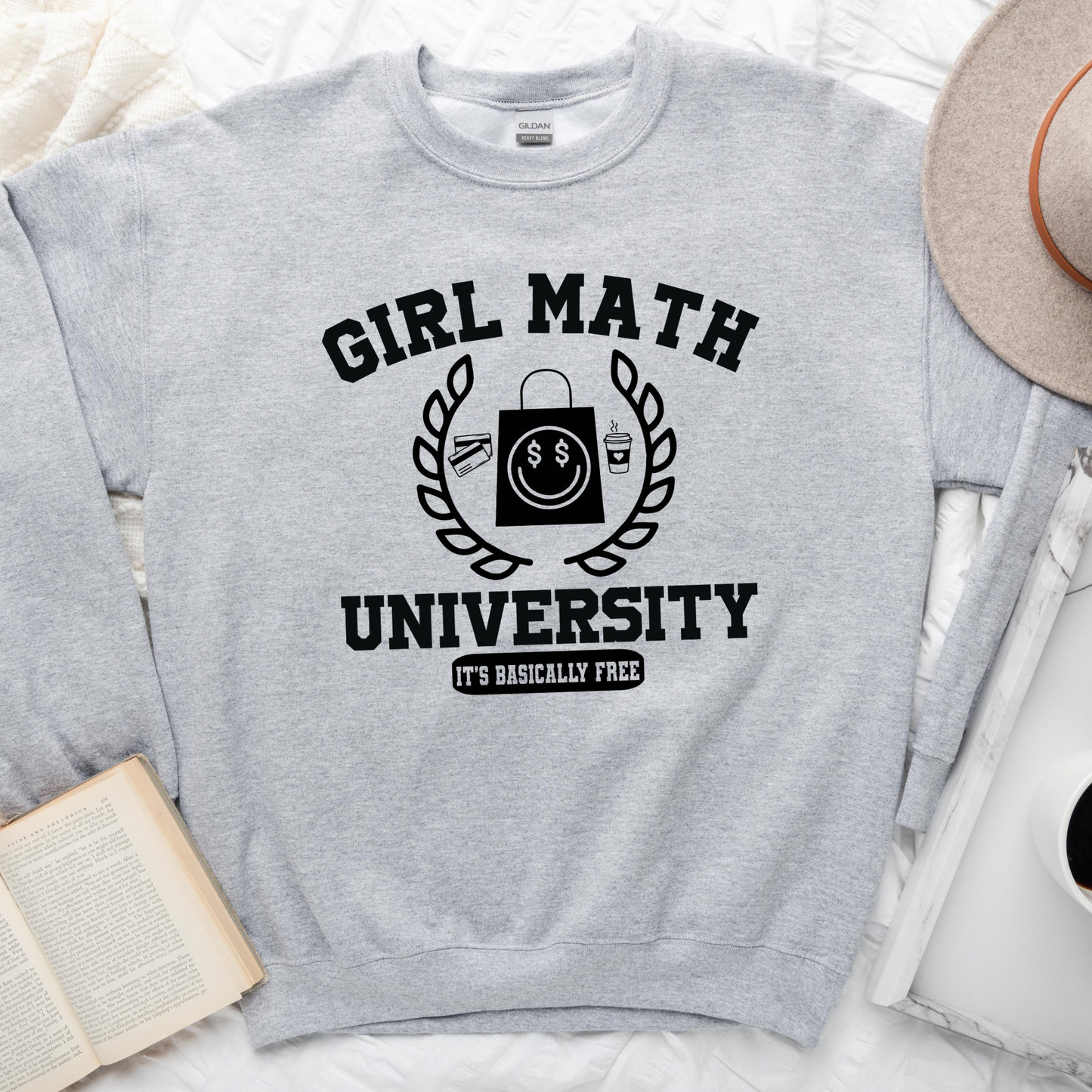Wholesale Girl Math University - Heather Grey Sweatshirt