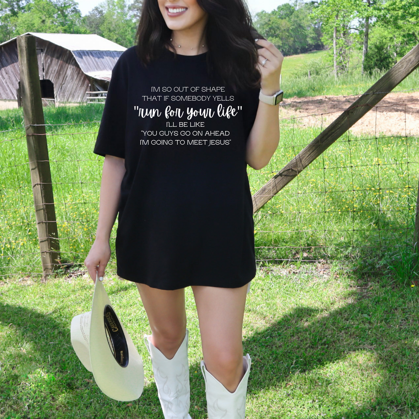 Wholesale Run for your life Graphic Tee - Black Sweatshirt