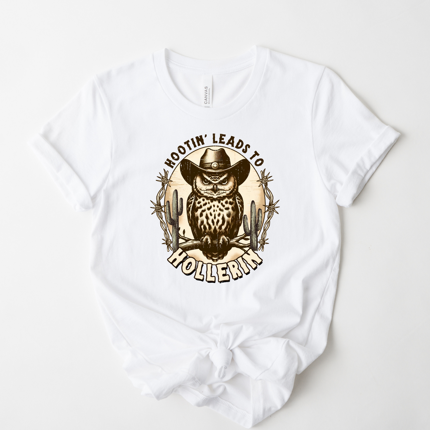 Wholesale Hootin Hollerin Graphic Tee - Heather Dust Tee