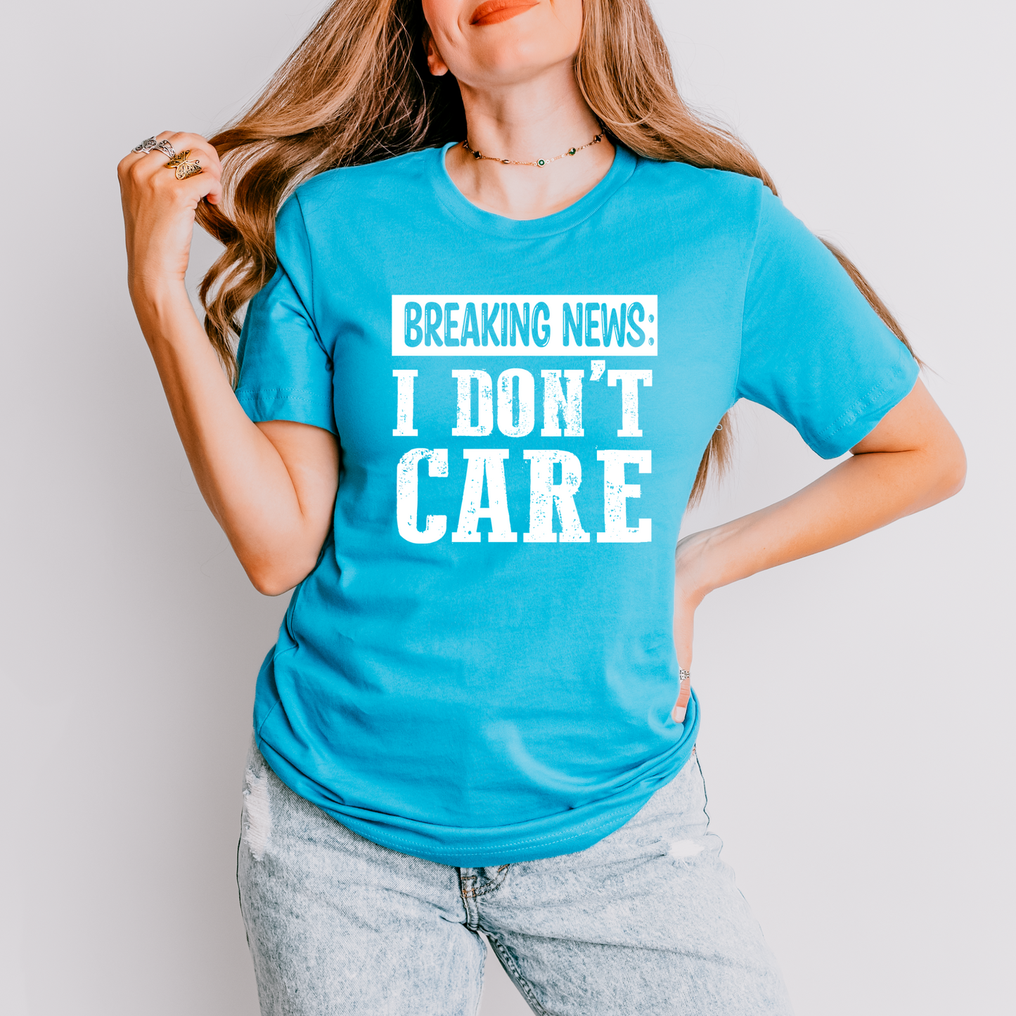 Wholesale Breaking news Graphic Tee - Aqua Tee
