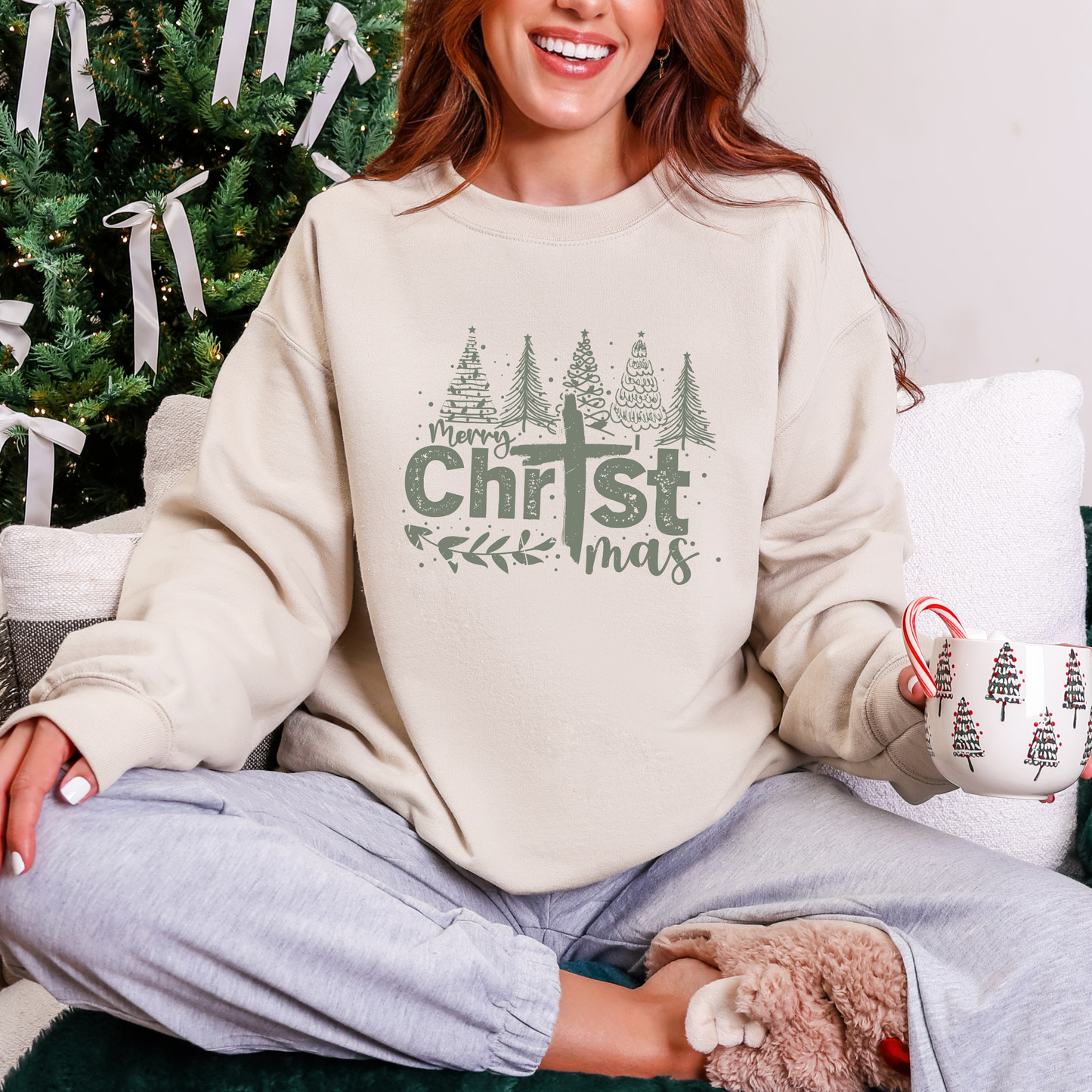 Distressed Merry Christmas Sweatshirt