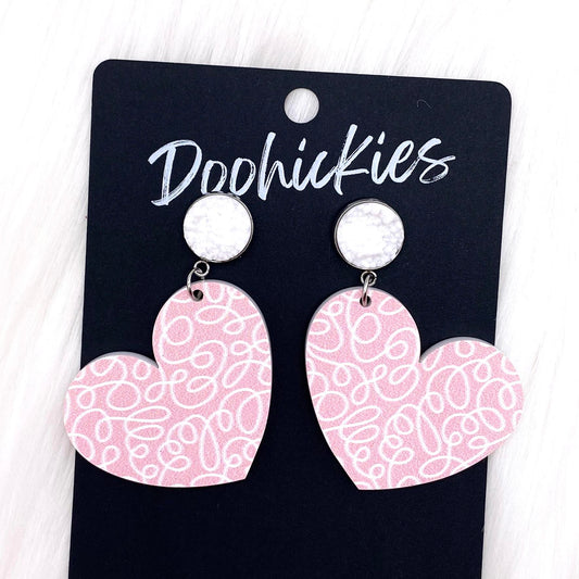 2" Scrolling Heart Dangles - Valentines Acrylics