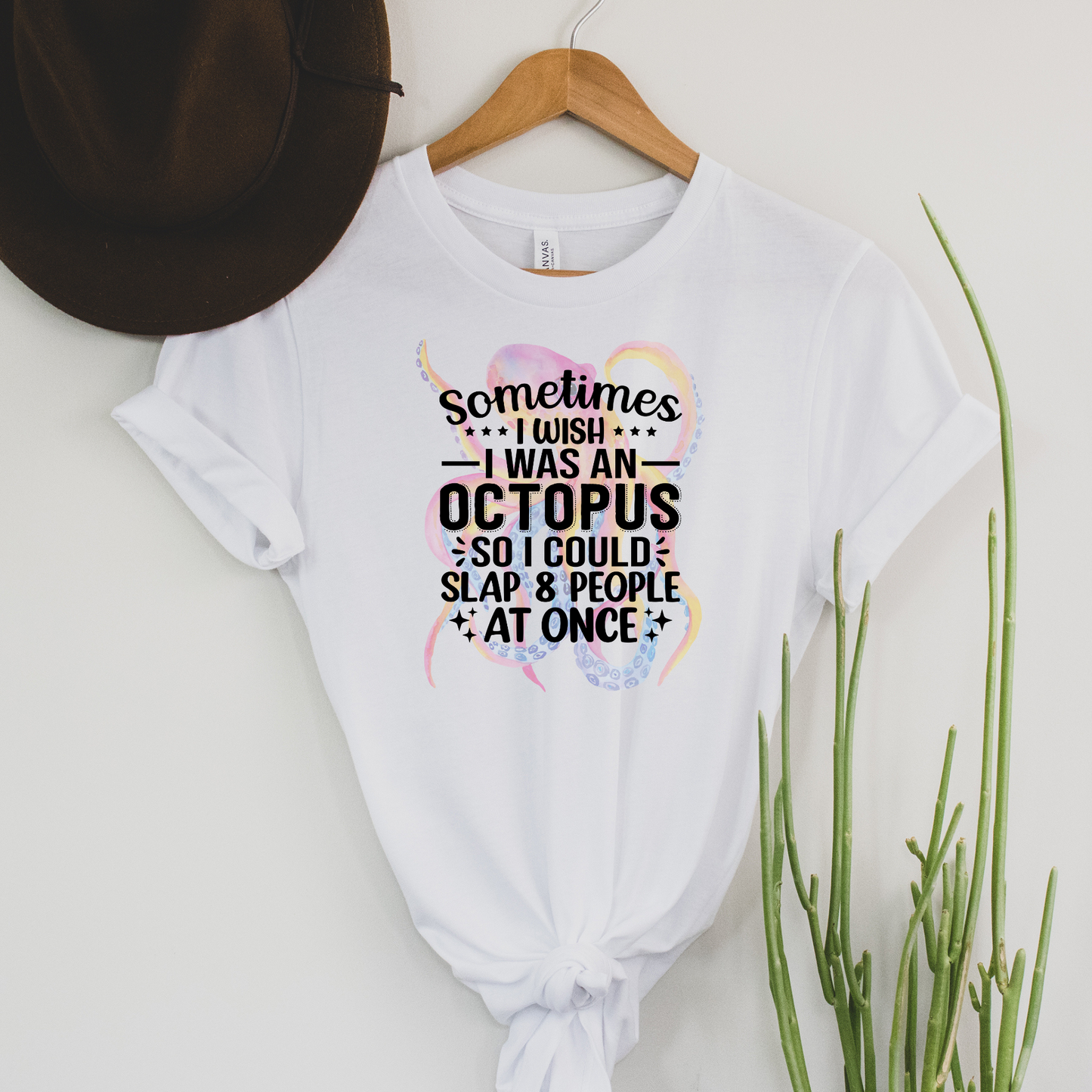 Wholesale I wish I was an Octopus Graphic Tee - White Tee
