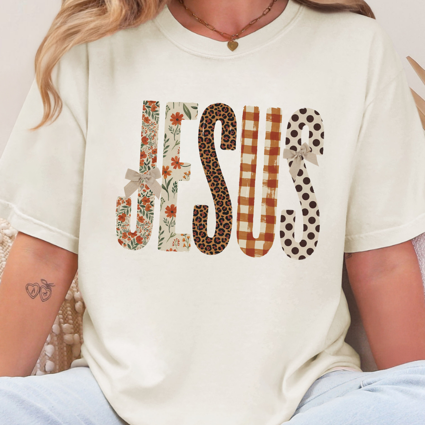 Wholesale Fall Jesus Graphic Tee - CC Ivory