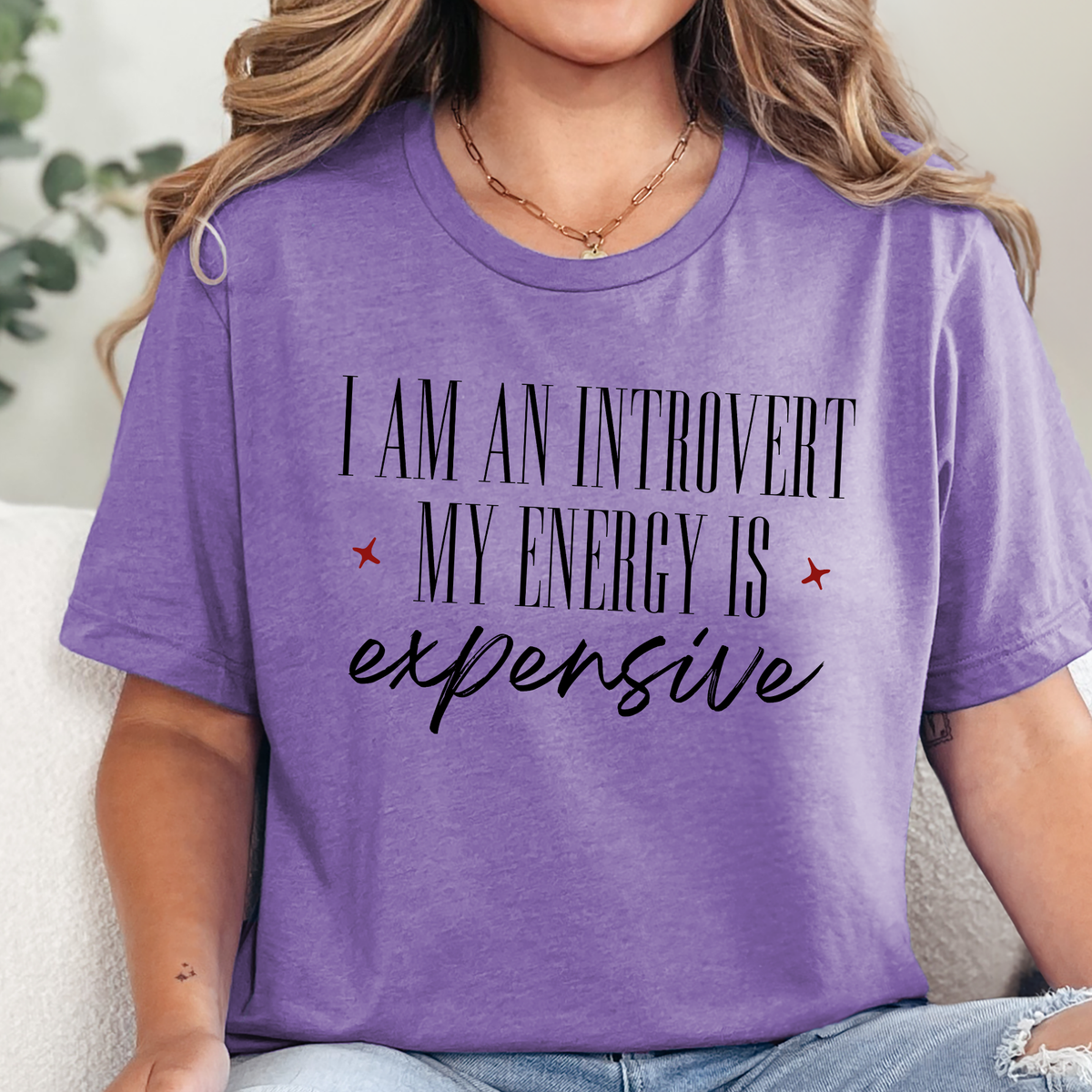 Wholesale Energy is Expensive Graphic Tee - Heather Team Purple