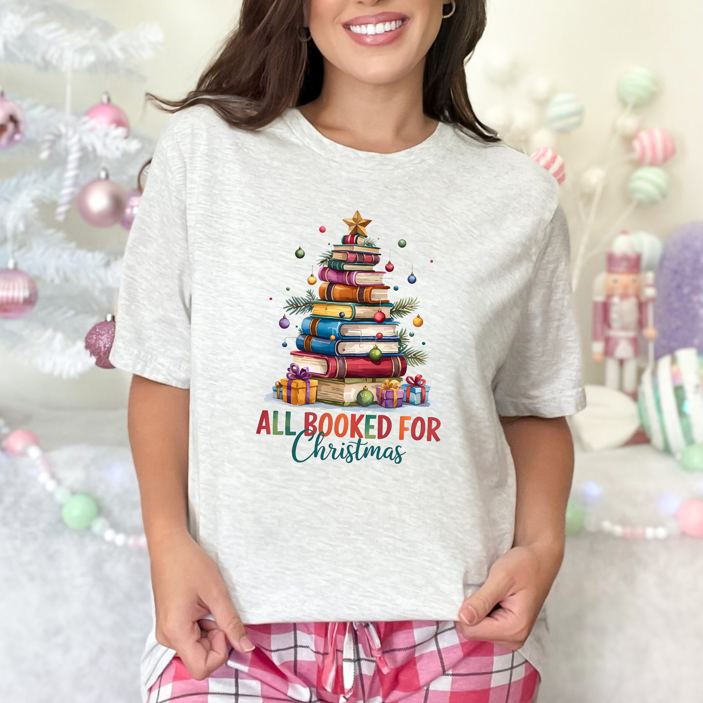 Booked for Christmas Tree Graphic Tee