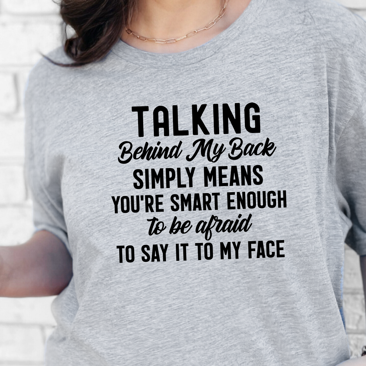 Wholesale Talking Behind My Back Graphic Tee - Grey