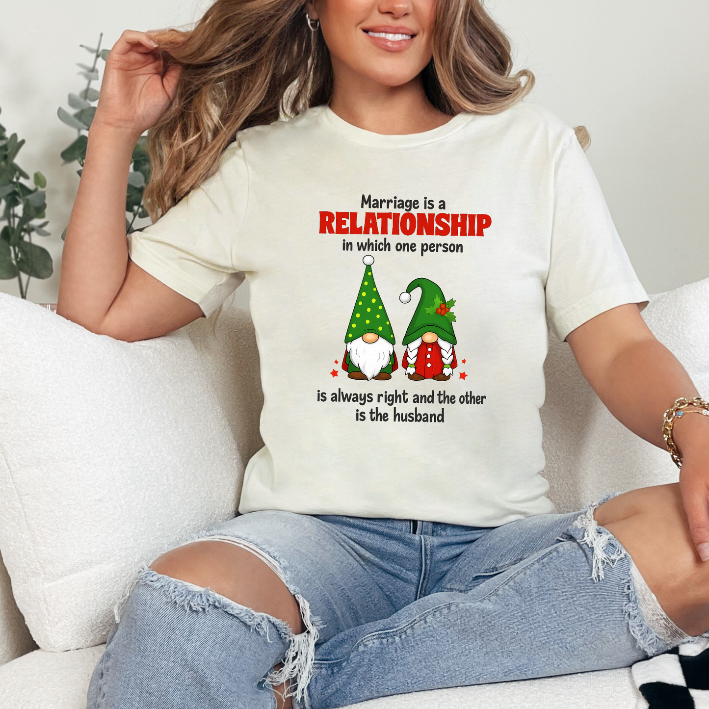 Wholesale Marriage Always Right Graphic Tee - Natural Tee