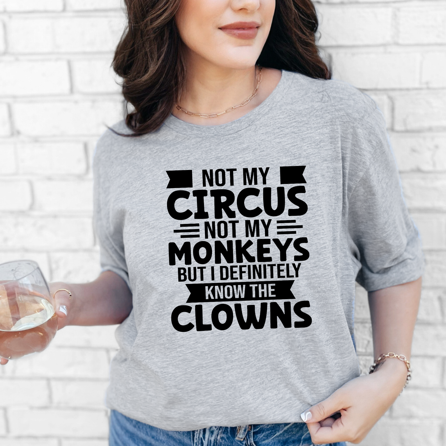 Wholesale Not My Circus Graphic Tee - Grey Tee