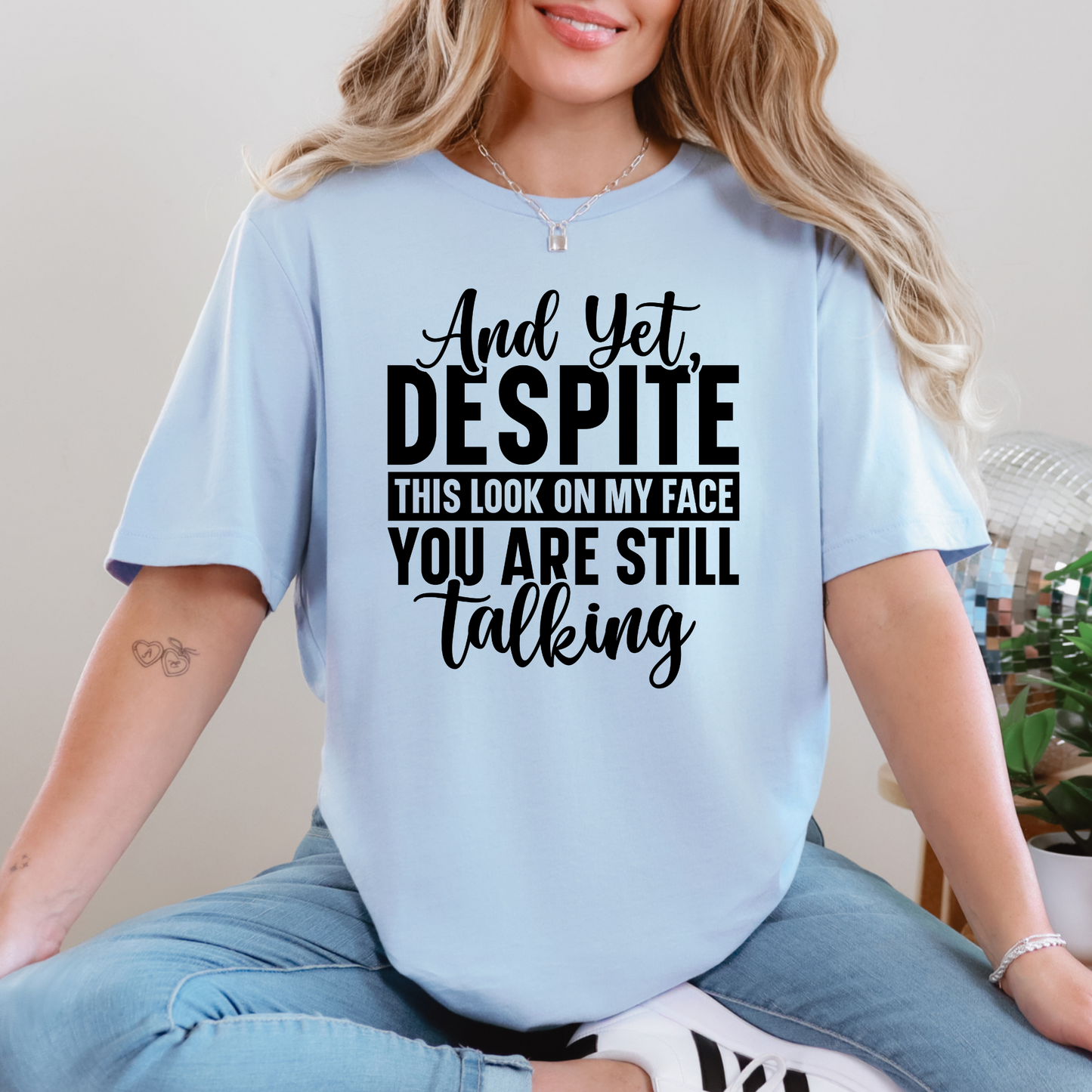 Wholesale This Look On My Face Graphic Tee - Ash Tee
