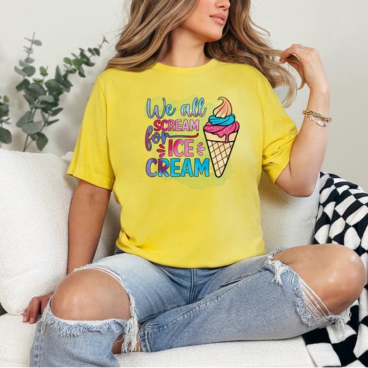 Wholesale Scream for Ice Cream Graphic Tee - White Tee