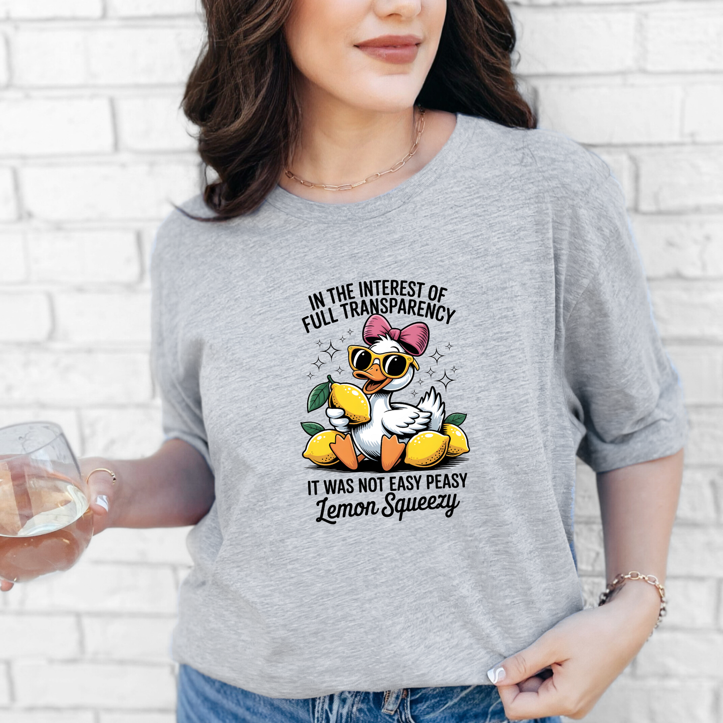 Wholesale Not Easy Peasy Graphic Tee - Grey Tee