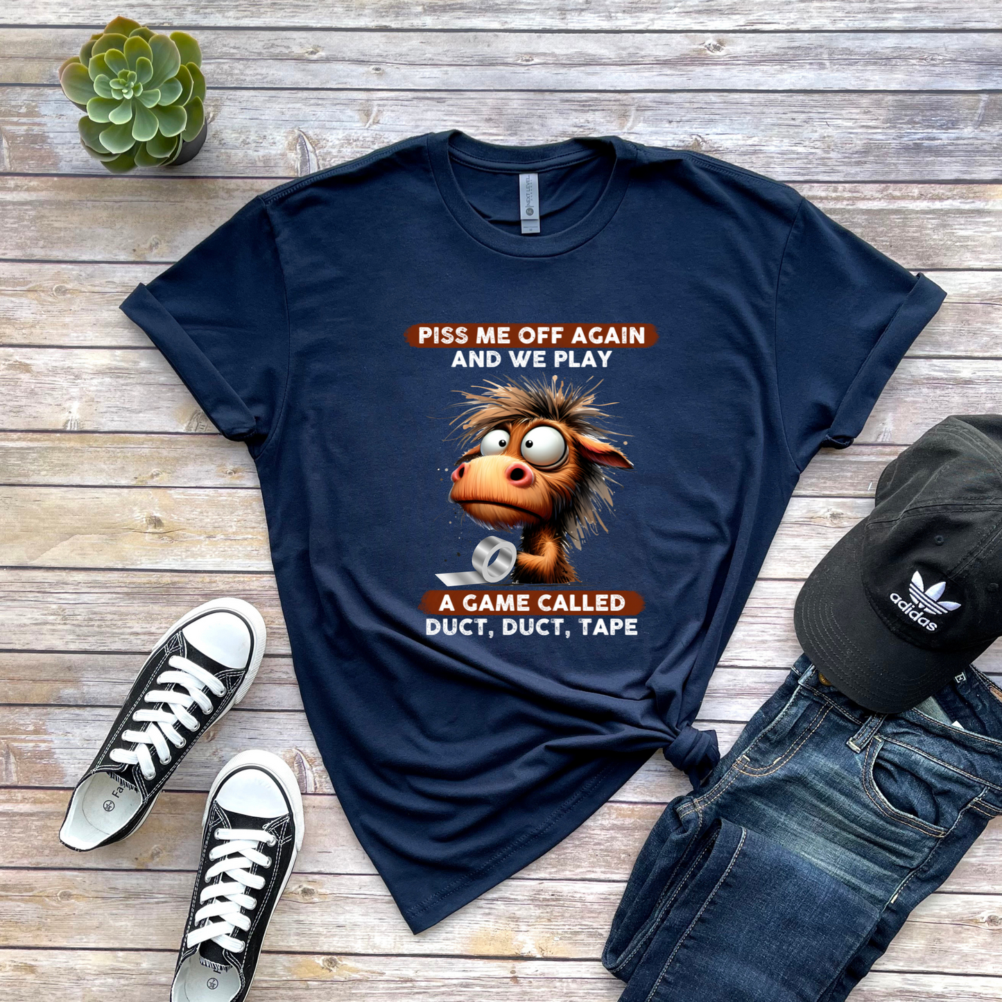 Wholesale Duct Duct Tape Graphic Tee - Navy Tee