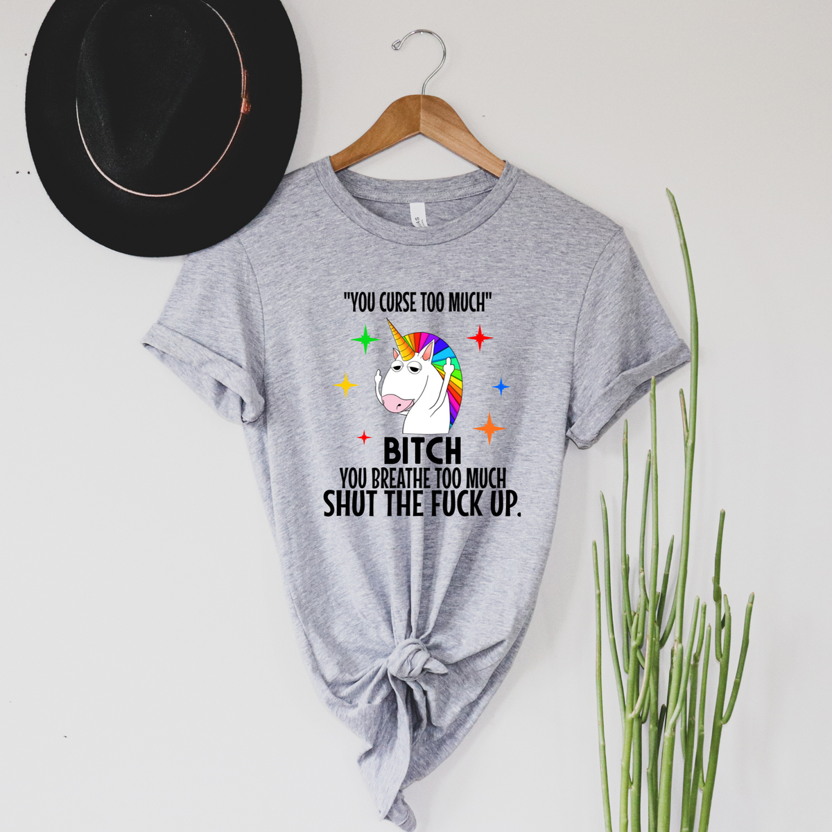 Wholesale You curse too much Graphic Tee - Black Tee
