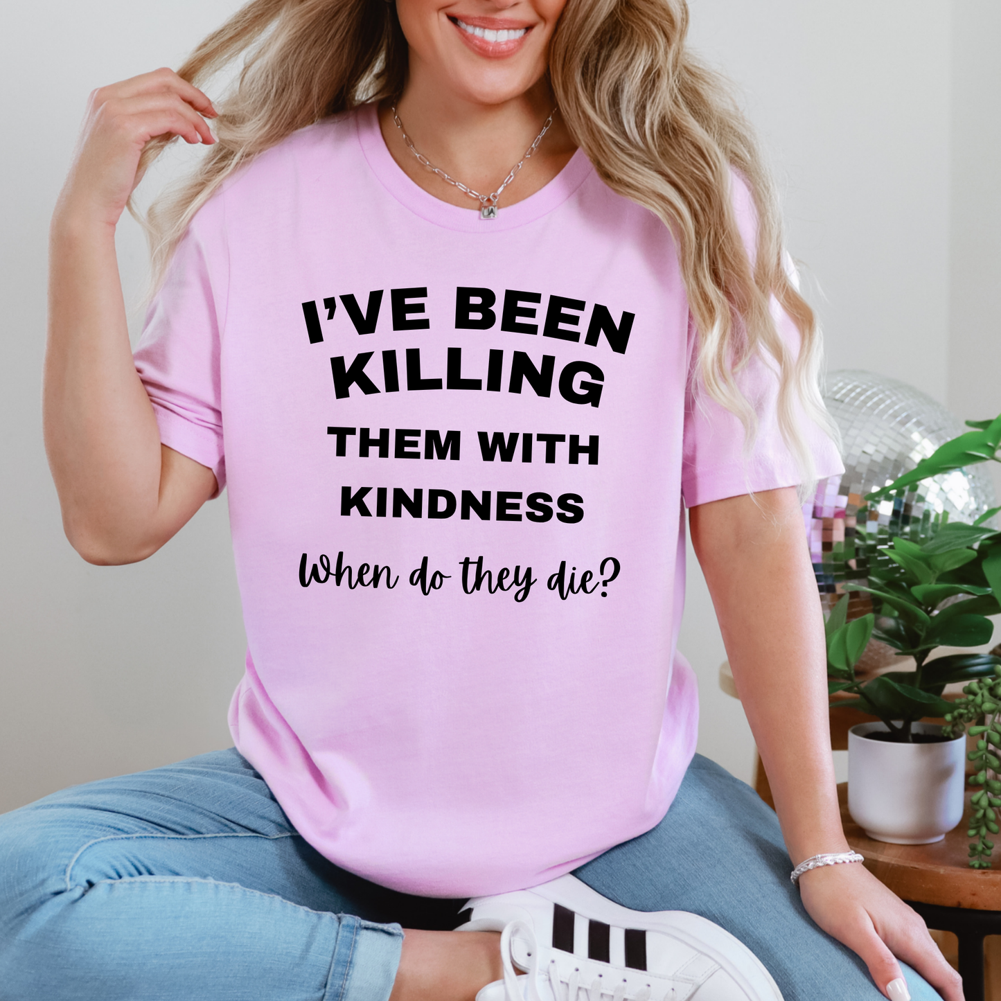 Wholesale Killing with Kindness Graphic Tee - Lilac Tee