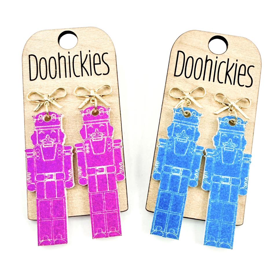 Glitter Nutcracker Collection - Christmas Acrylic Earrings