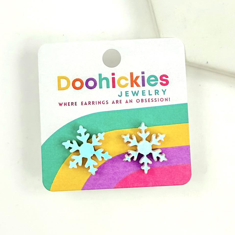 Winter Wonderland Snowflake Christmas Stud Earrings