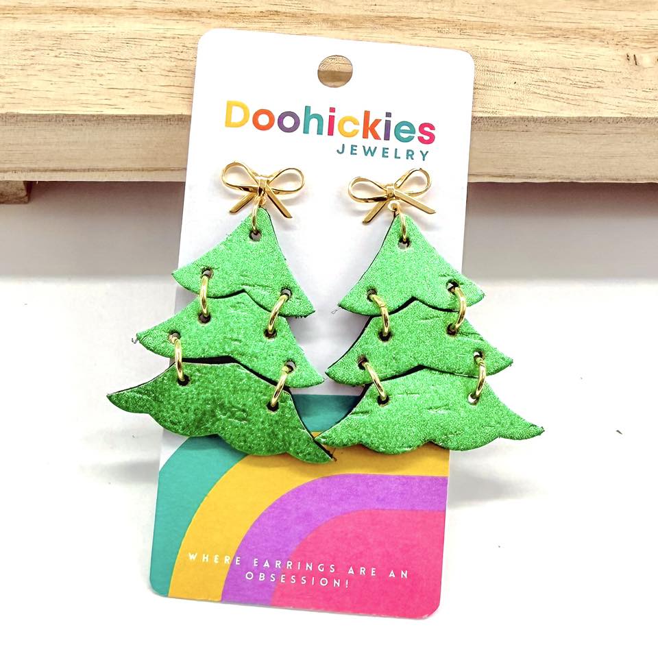 Traditional Shimmer Christmas Tree Earring Collection