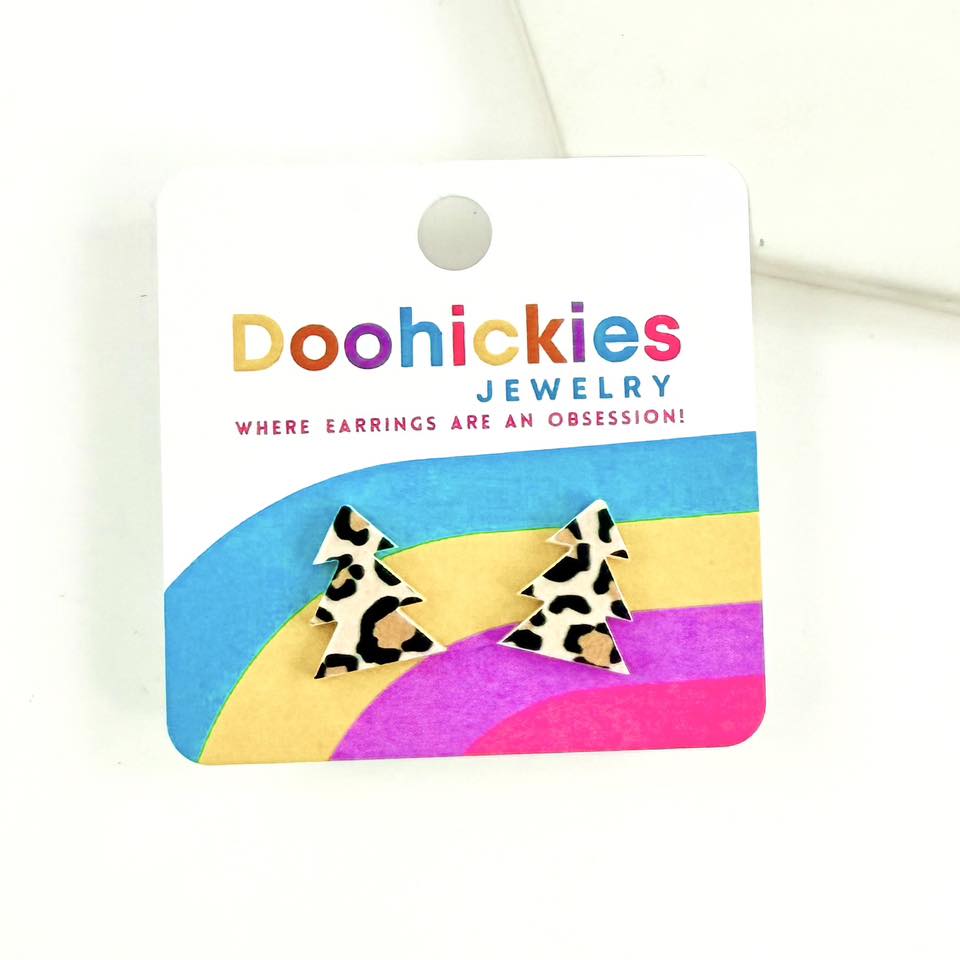 Pine Tree Country Christmas Stud Earrings