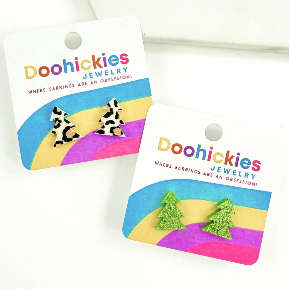 Pine Tree Country Christmas Stud Earrings