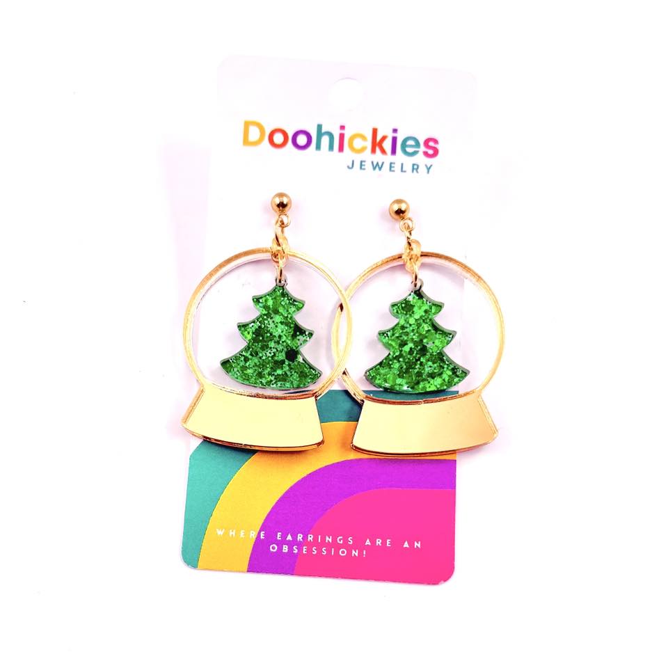 Christmas Snow Globe Acrylic Earring Collection