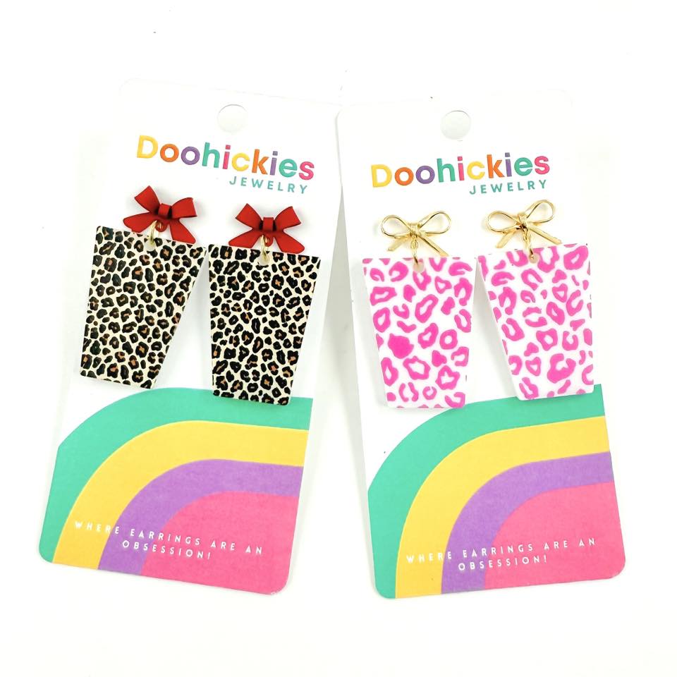 Leopard Christmas Present Acrylic Earring Collection