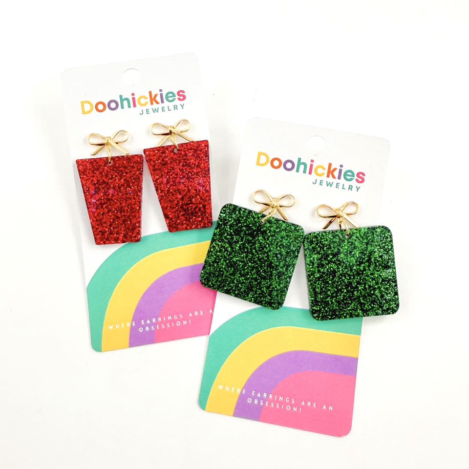 Traditional Christmas Present Acrylic Earring Collection