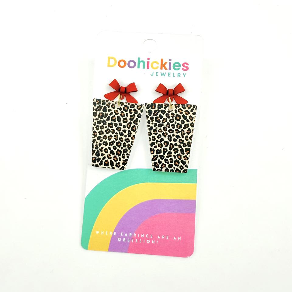 Leopard Christmas Present Acrylic Earring Collection