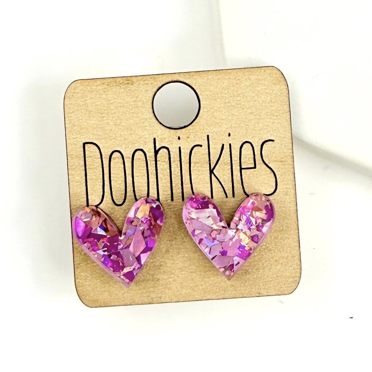 Chunky Glitter Swoopy Heart Studs Collection - Valentines Earrings
