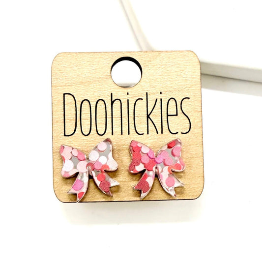 The Sweetheart Acrylic Bow Studs Collection - Valentines Earrings