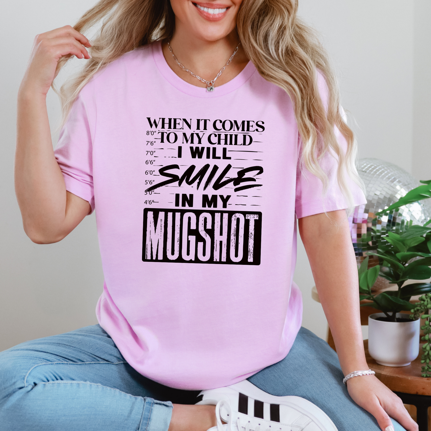 Wholesale Smile in My Mugshot Graphic Tee - Lilac Tee