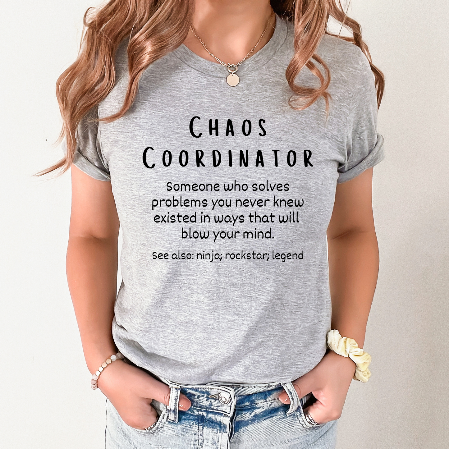 Wholesale Chaos Coordinator Graphic Tee - Grey Tee