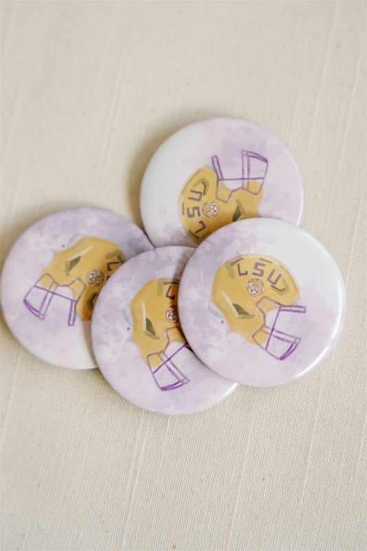 LSU Helmet Game Day Button
