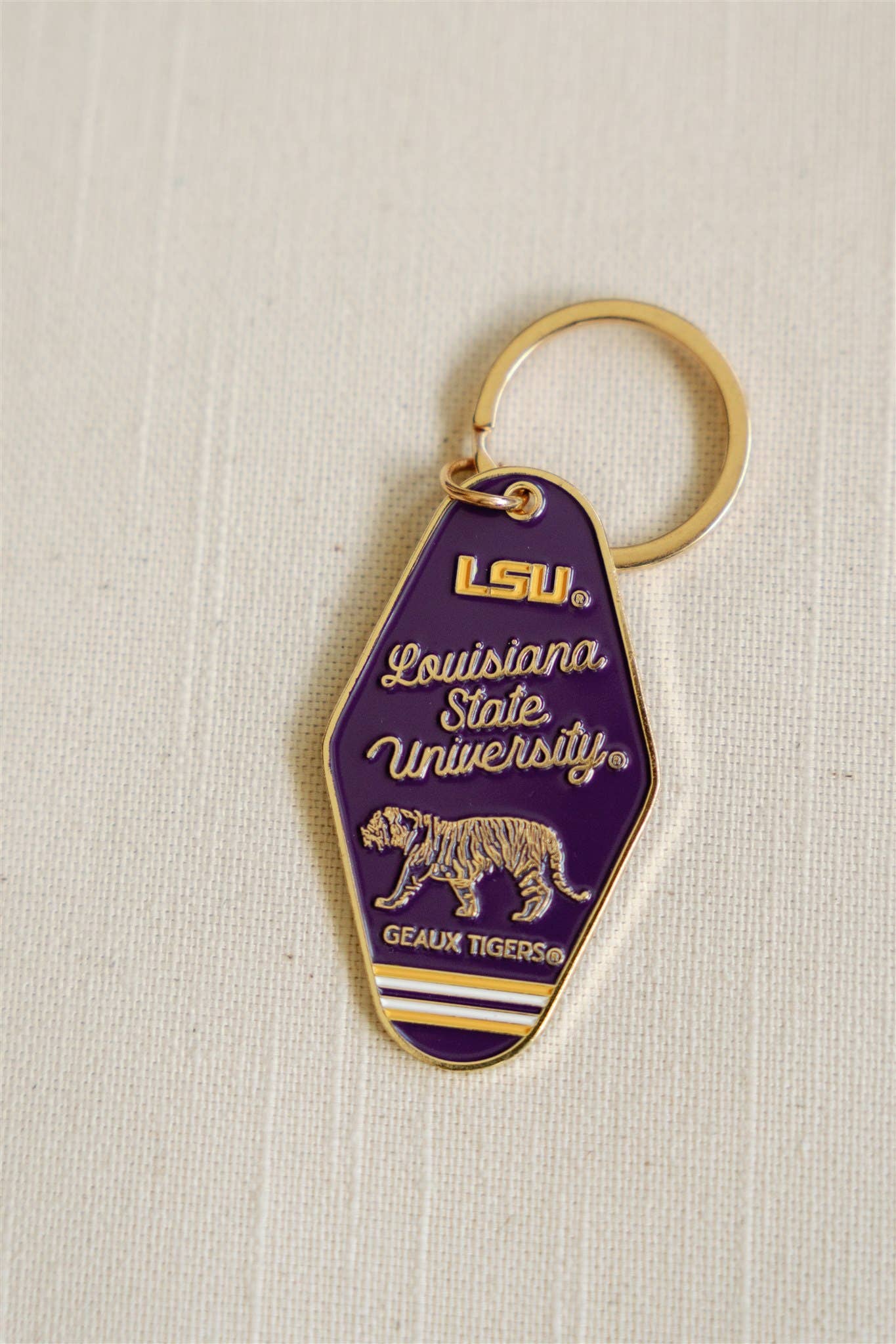 LSU Enamel Keychain, Collegiate